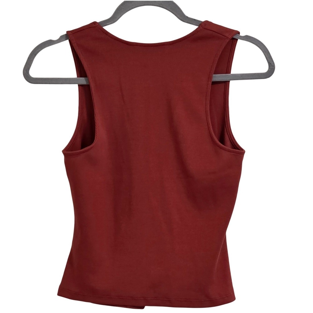 Veronica Beard Rust Red Sleeveless Button-Front T… - image 4